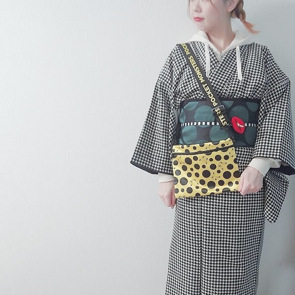 ウワサのピカチュウバッグで着物コーデやってみた Kimono Note 着物ノート